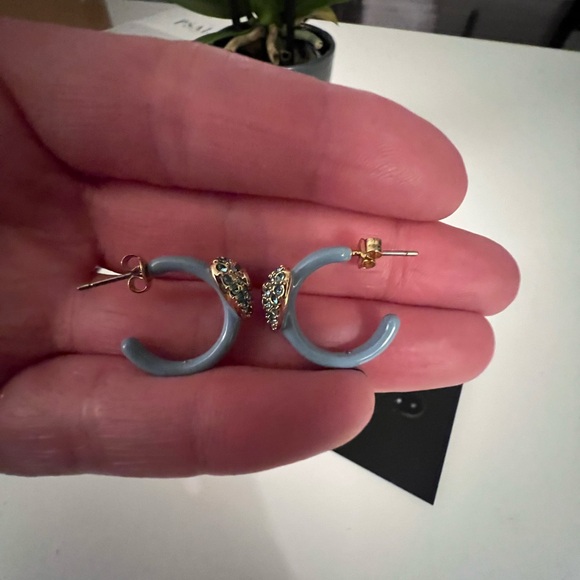 COACH Pave Heart Huggie Earrings - Picture 3 of 7